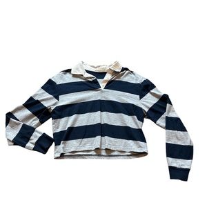 John Galt: Collared Blue-Stripe Long-Sleeve